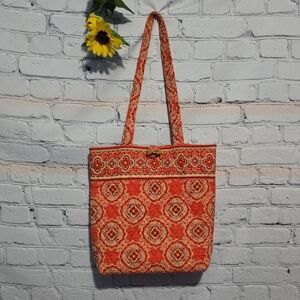 Vera Bradley Paprika Orange Quilted Tote Bag Retired Pattern